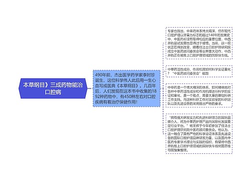 本草纲目》三成药物能治口腔病