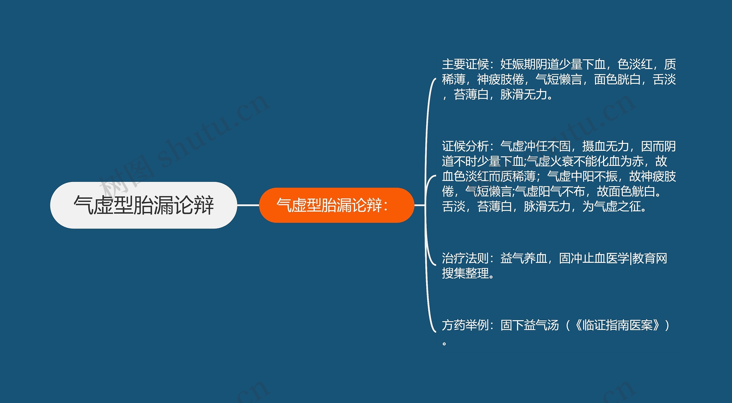 气虚型胎漏论辩思维导图