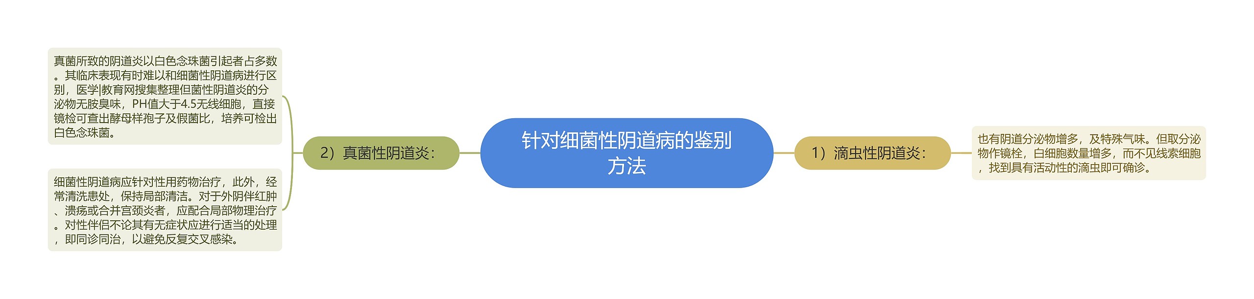 针对细菌性阴道病的鉴别方法思维导图