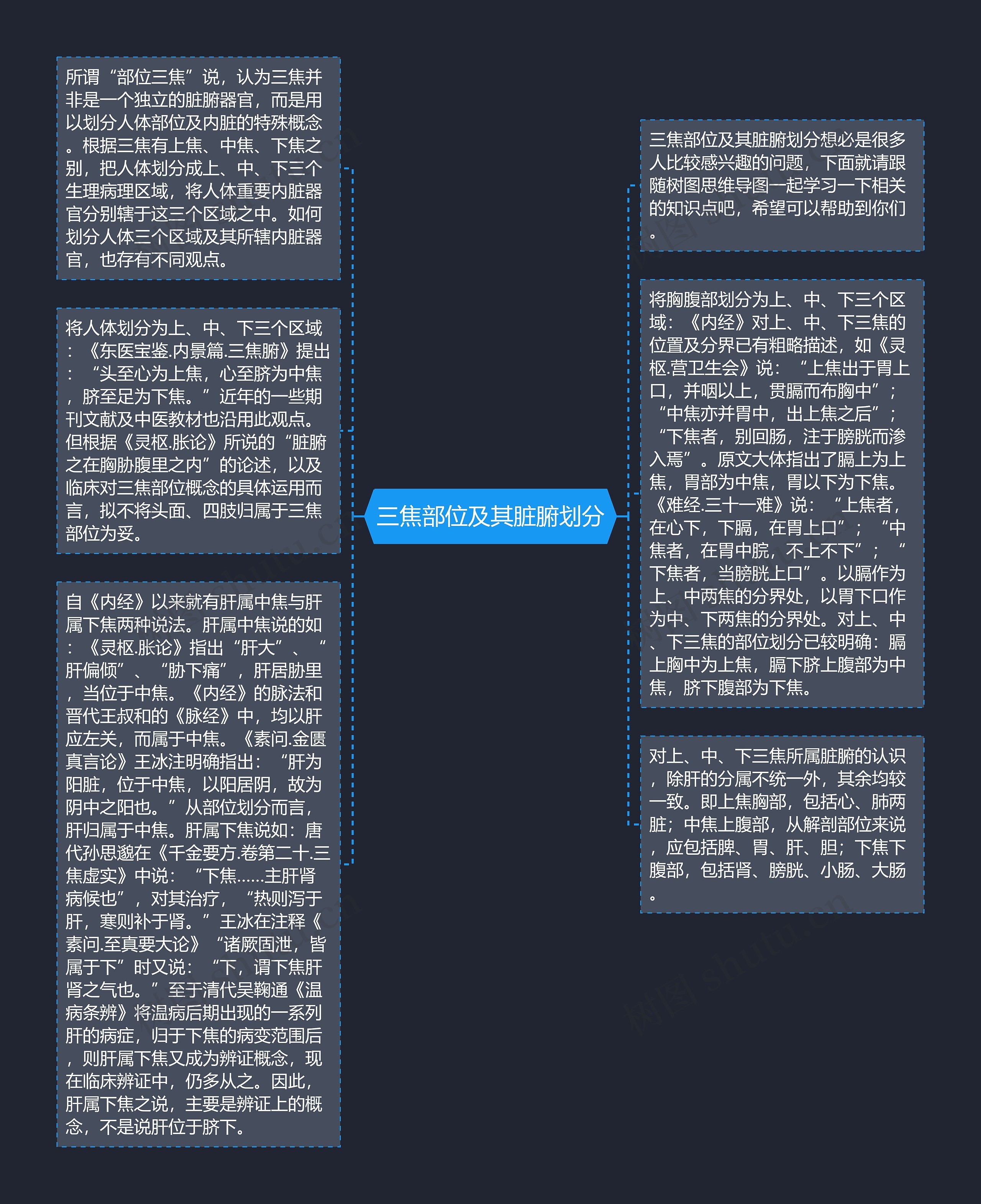 三焦部位及其脏腑划分