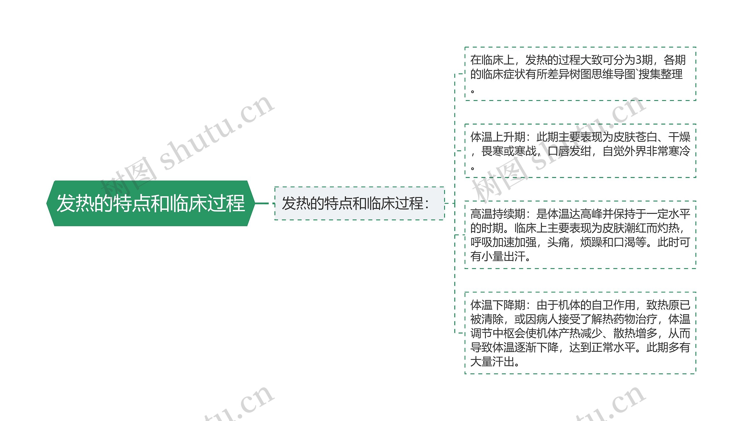 发热的特点和临床过程思维导图