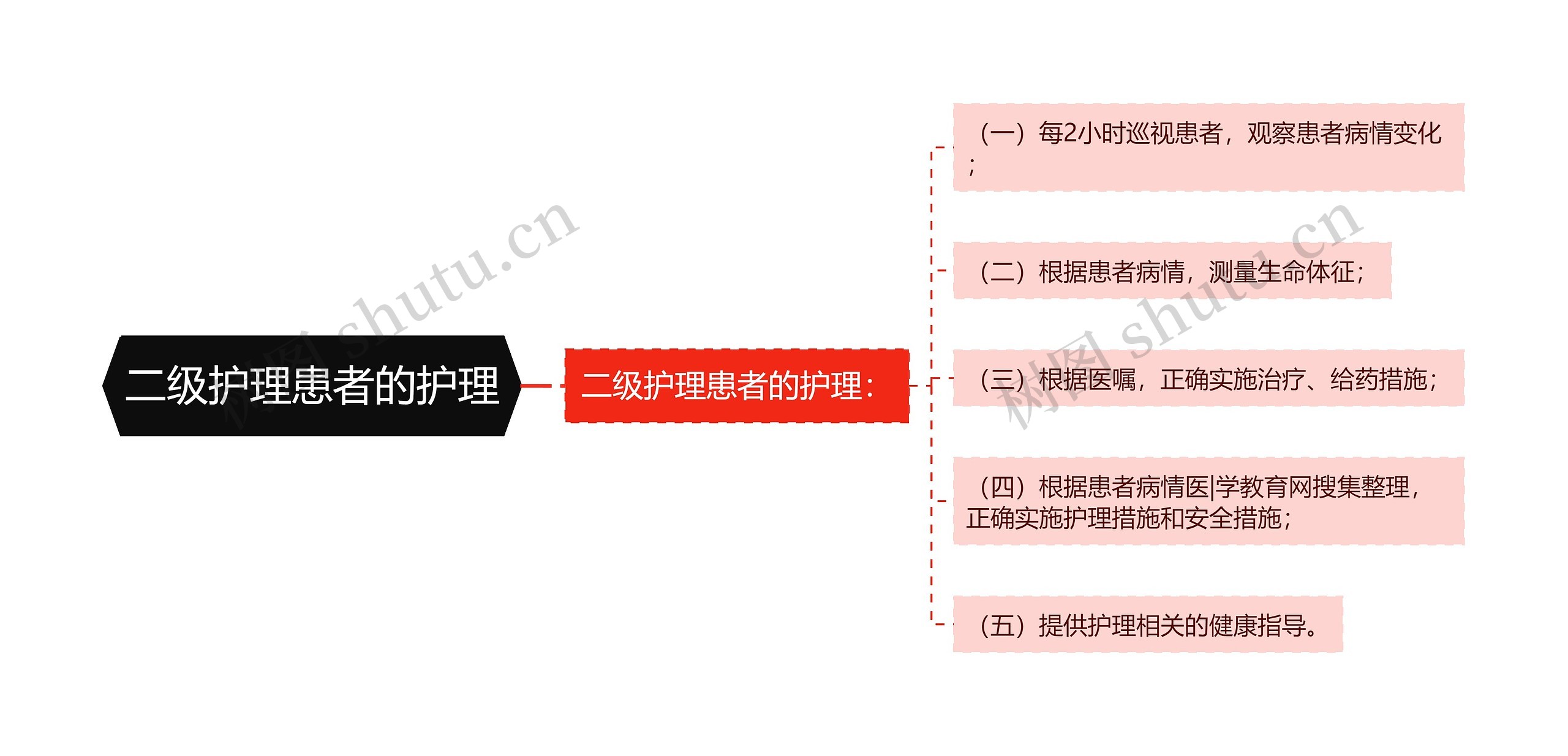 二级护理患者的护理思维导图