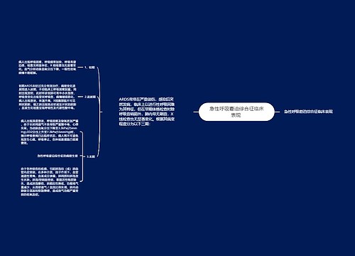 急性呼吸窘迫综合征临床表现 