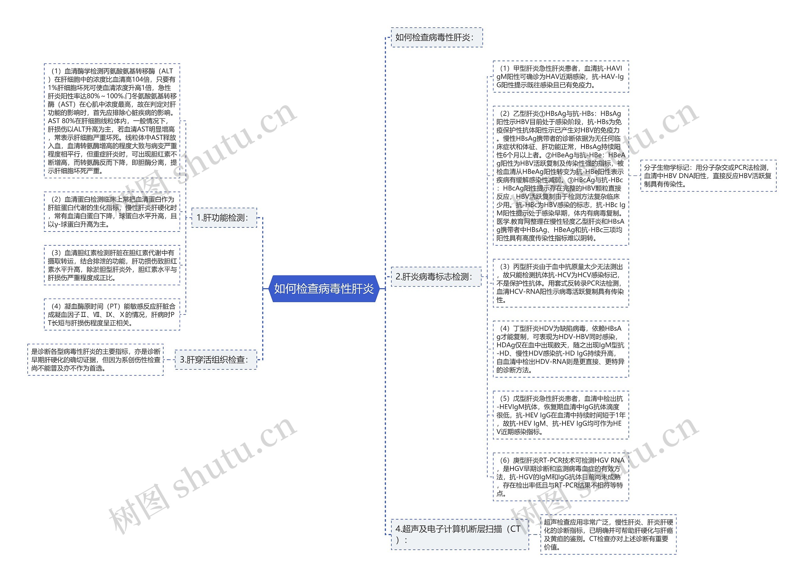 如何检查病毒性肝炎思维导图