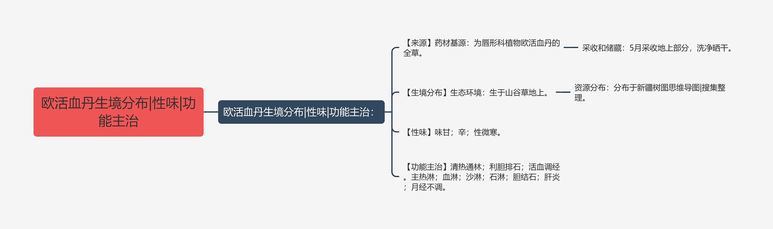 欧活血丹生境分布|性味|功能主治思维导图