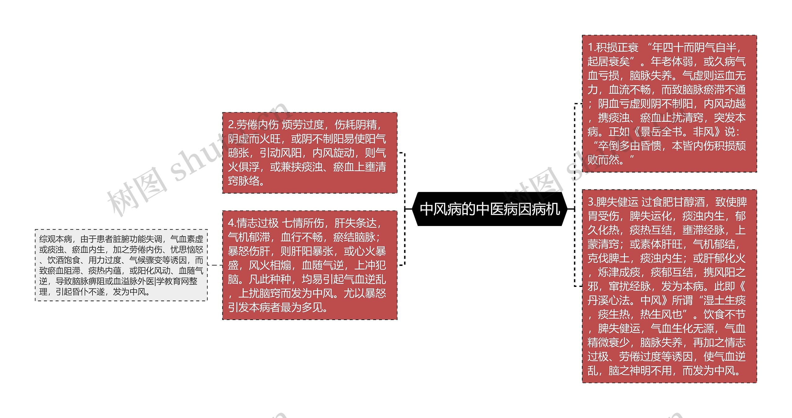 中风病的中医病因病机思维导图