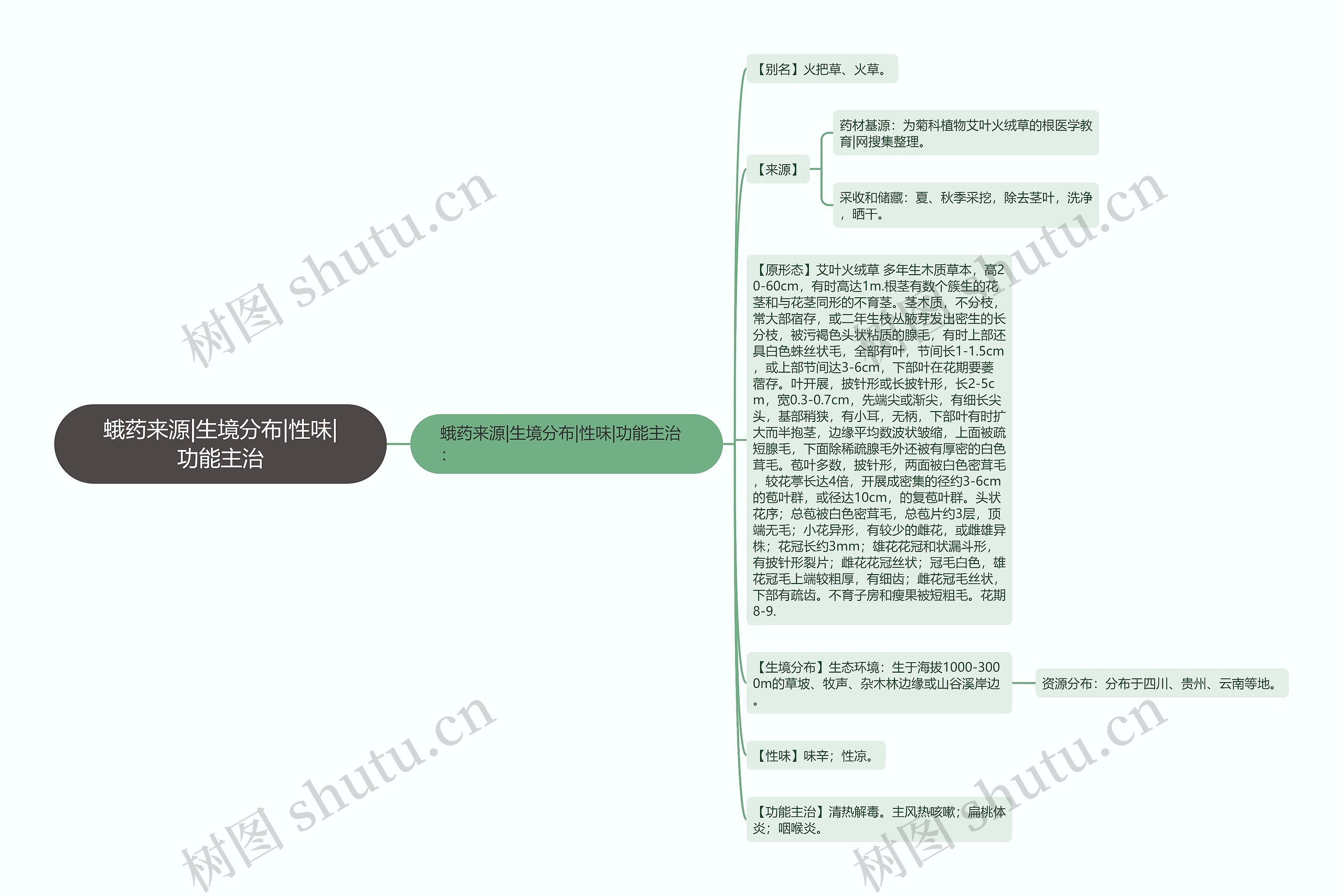 蛾药来源|生境分布|性味|功能主治思维导图