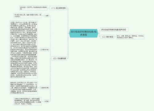 流行性斑疹伤寒的检查/临床表现