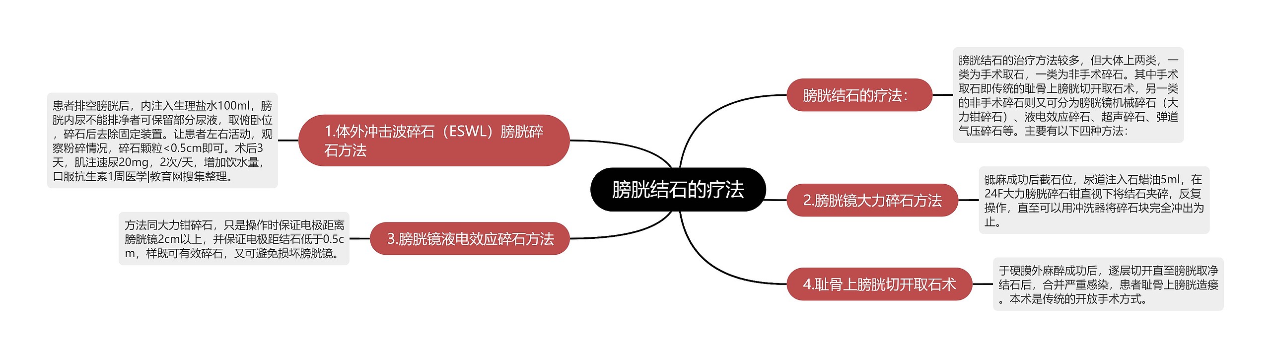 膀胱结石的疗法思维导图