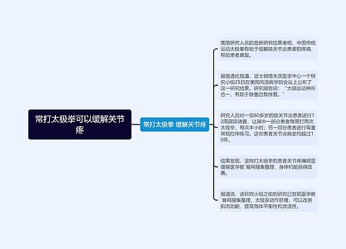 常打太极拳可以缓解关节疼