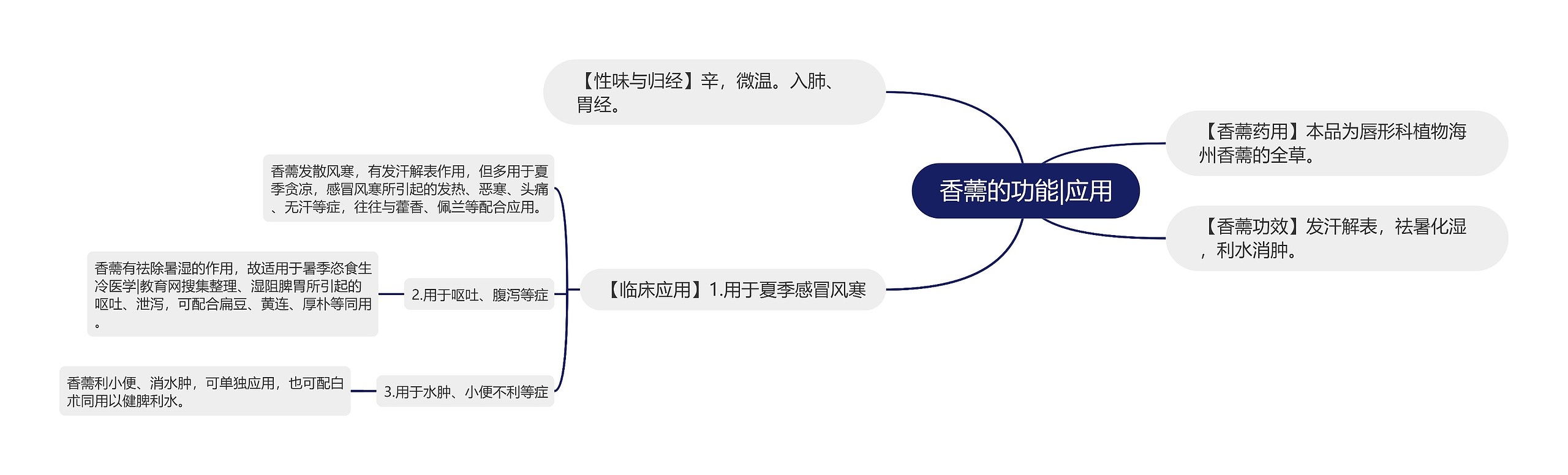 香薷的功能|应用思维导图