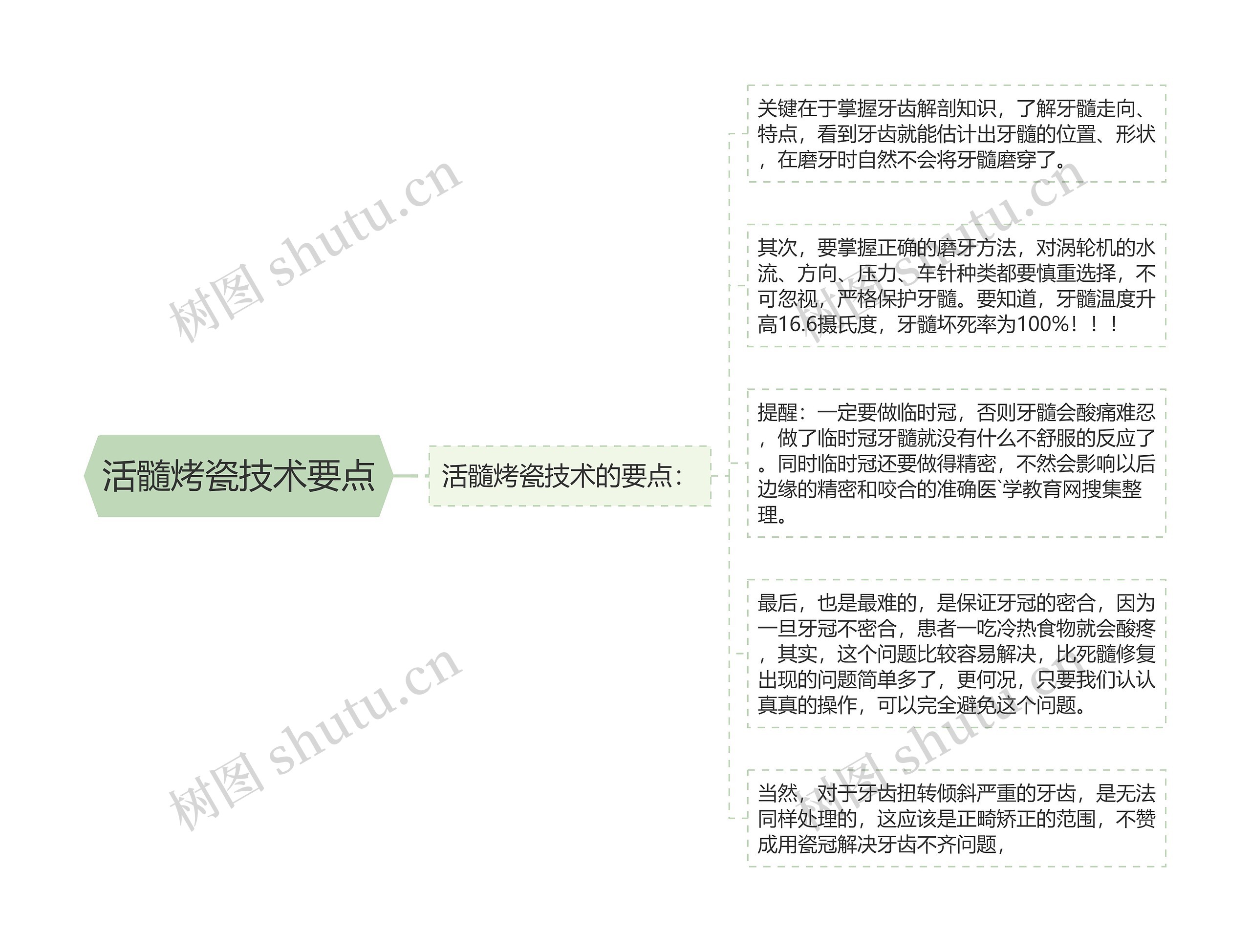 活髓烤瓷技术要点思维导图