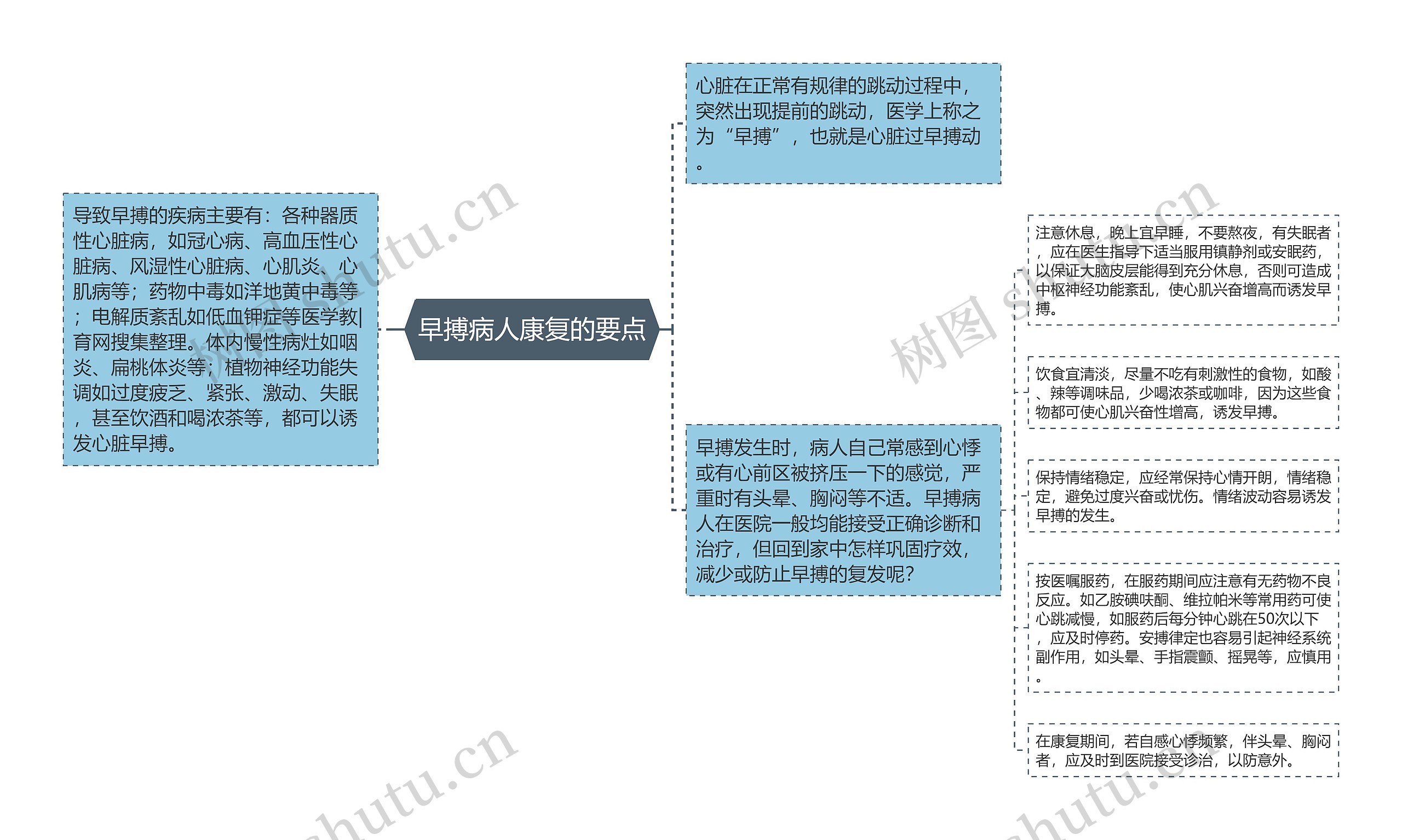 早搏病人康复的要点思维导图