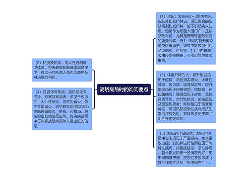 高烧高热时的询问要点