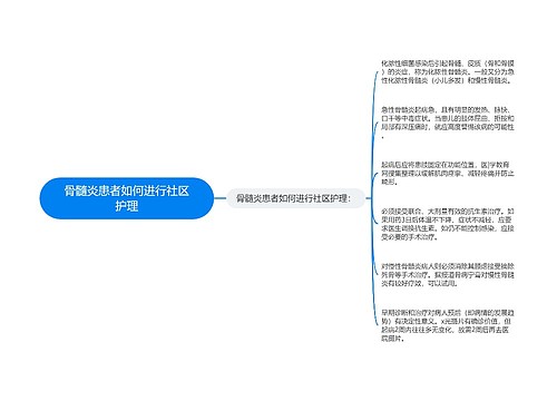 骨髓炎患者如何进行社区护理