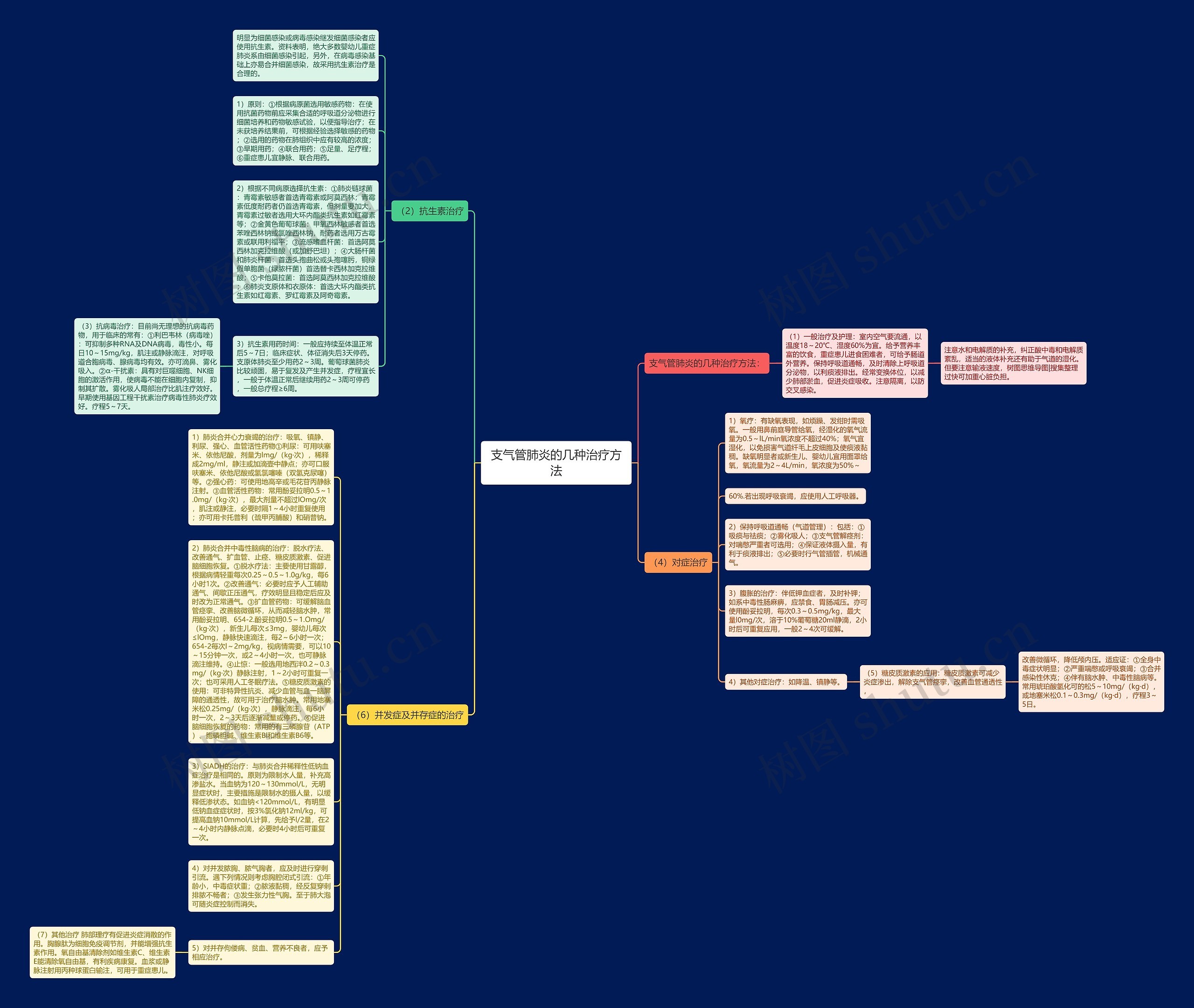 支气管肺炎的几种治疗方法思维导图
