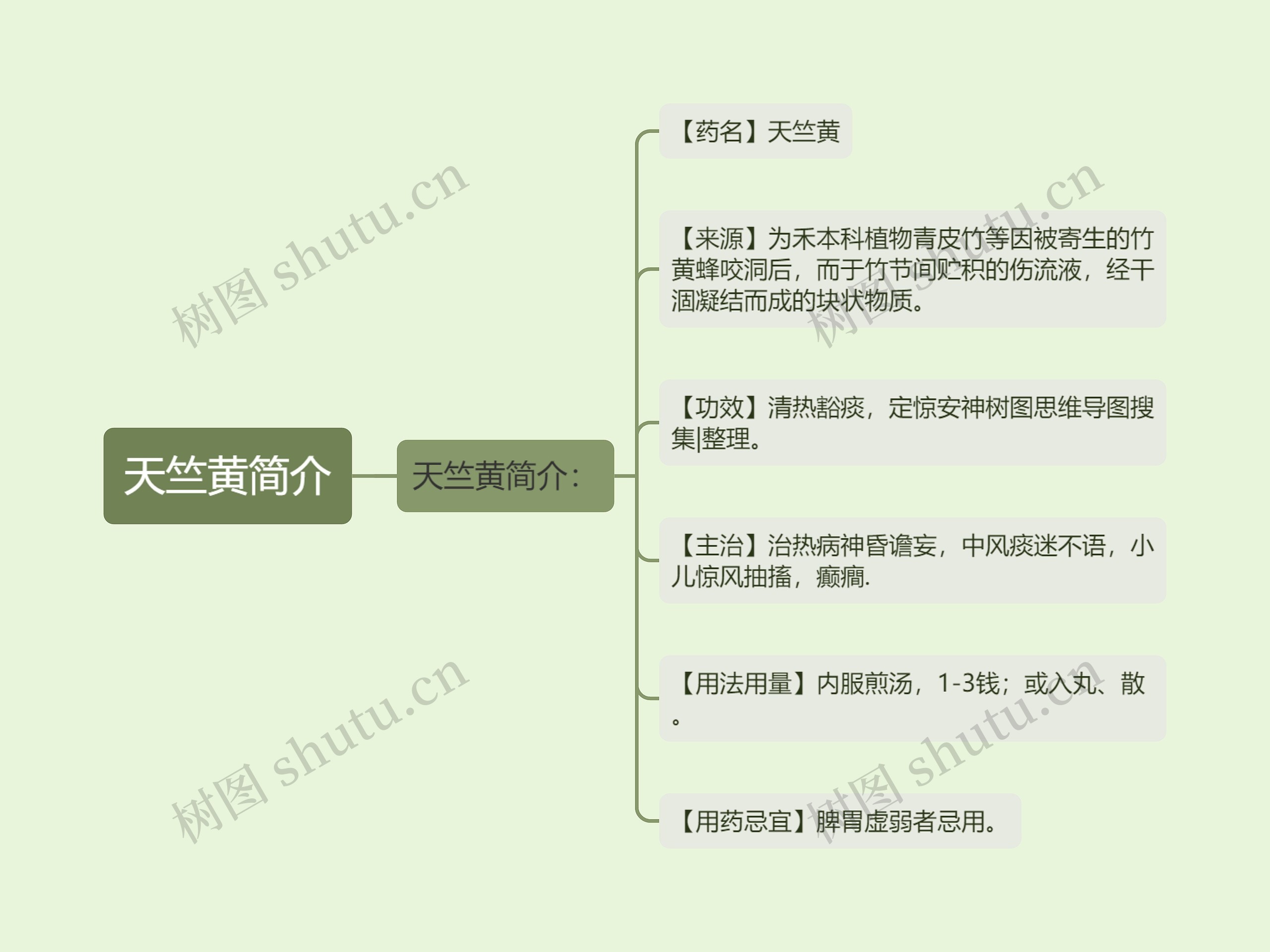 天竺黄简介思维导图