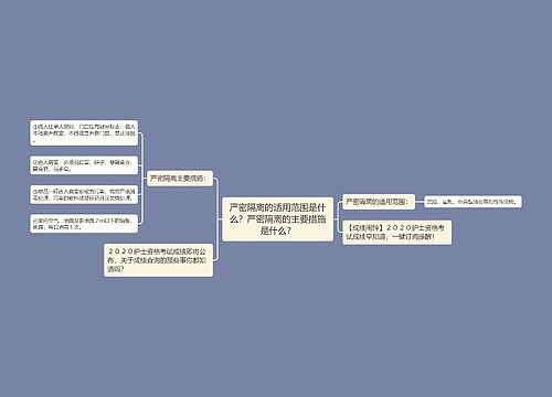 严密隔离的适用范围是什么？严密隔离的主要措施是什么？