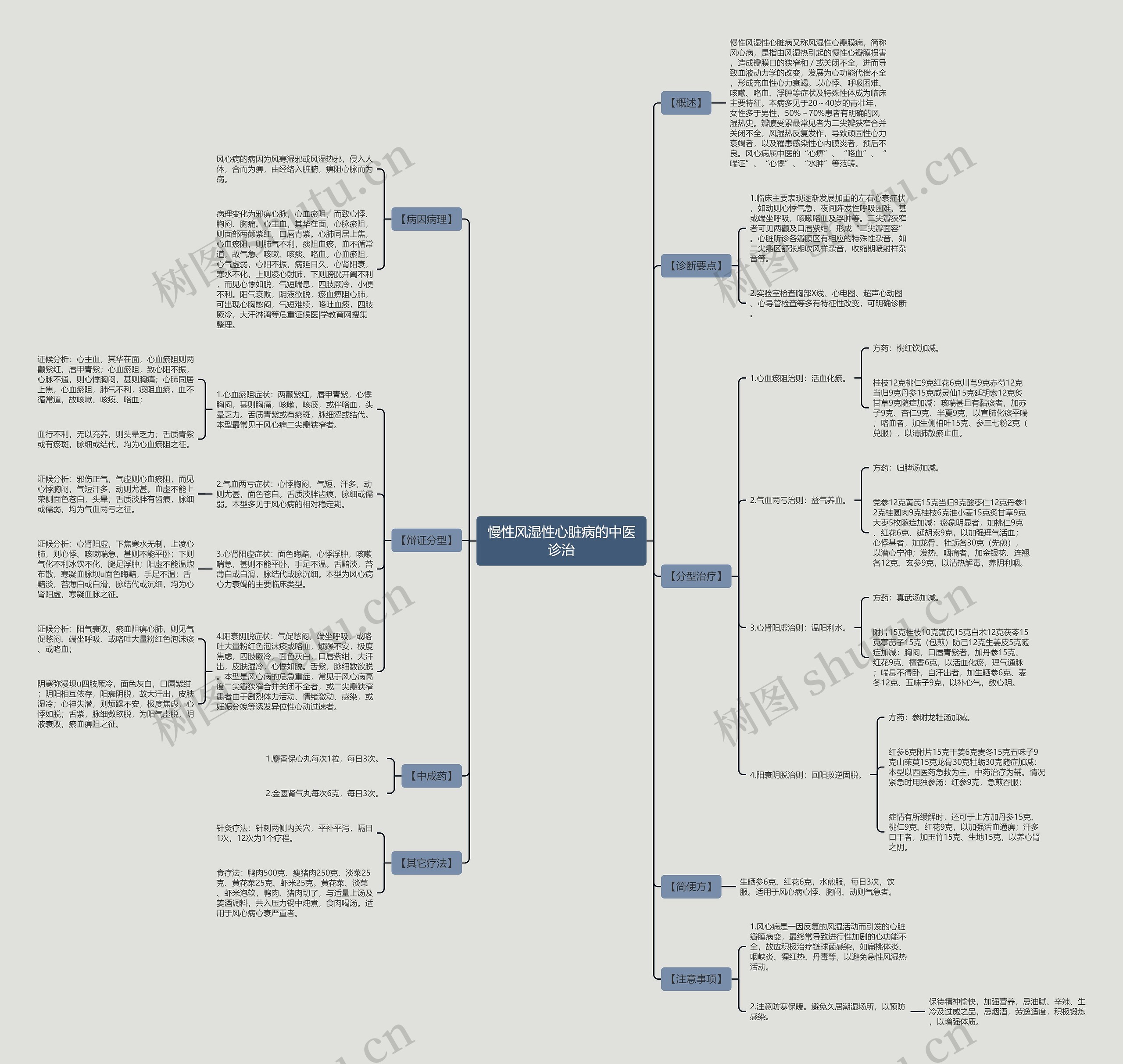 慢性风湿性心脏病的中医诊治思维导图