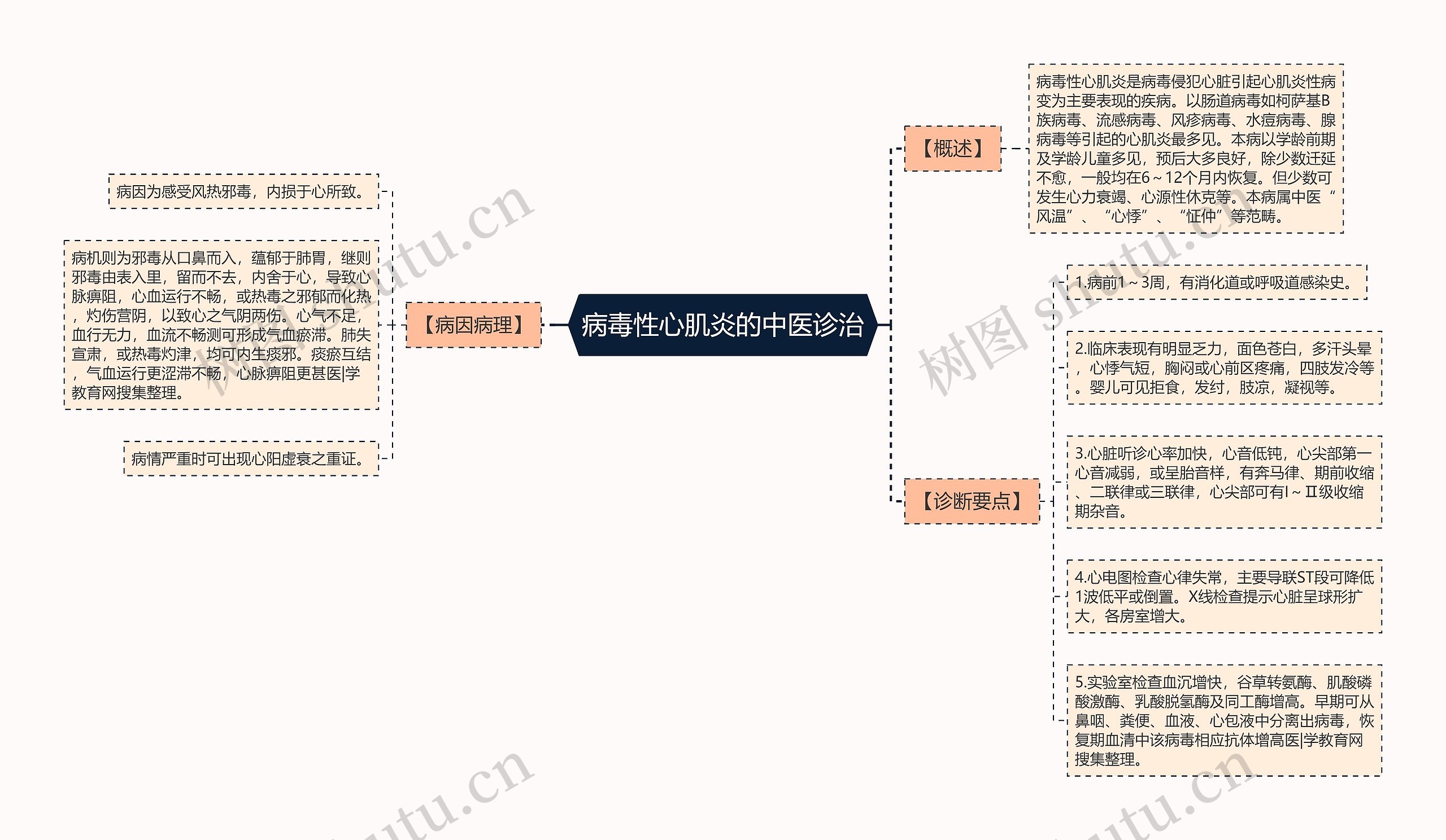 病毒性心肌炎的中医诊治思维导图