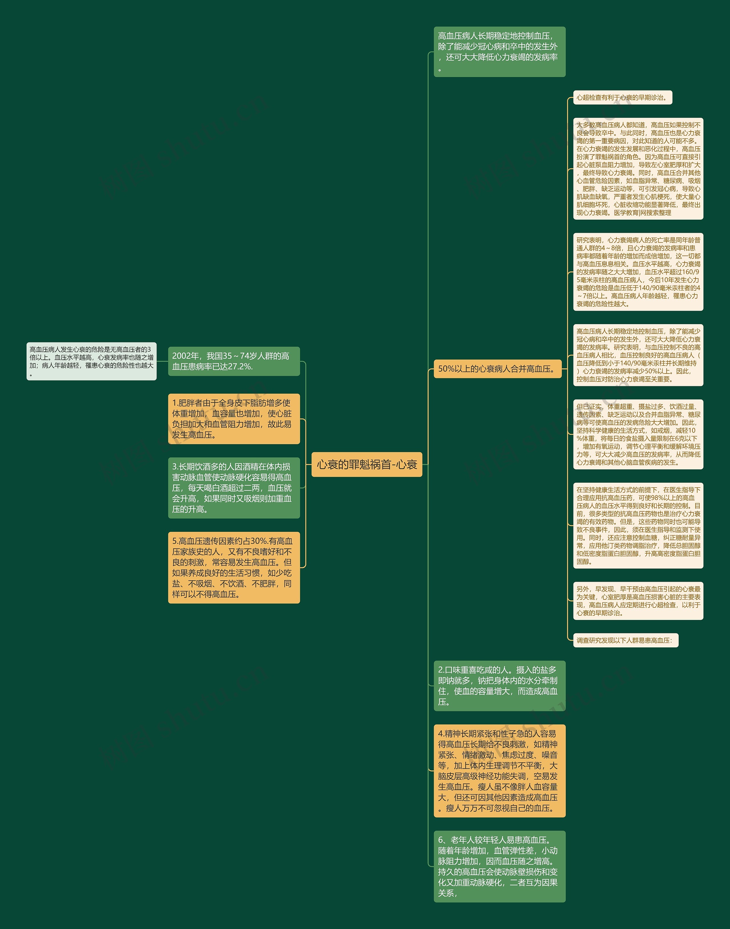 心衰的罪魁祸首-心衰思维导图