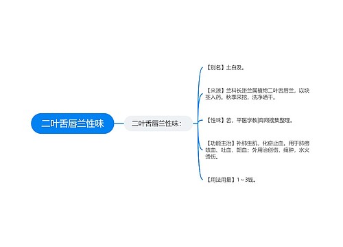 二叶舌唇兰性味