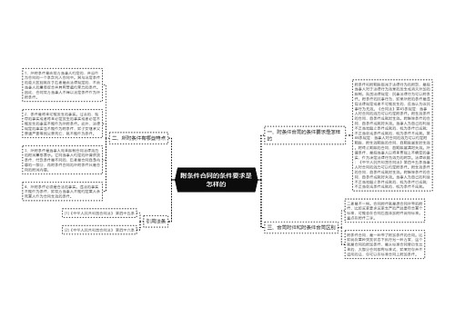 附条件合同的条件要求是怎样的