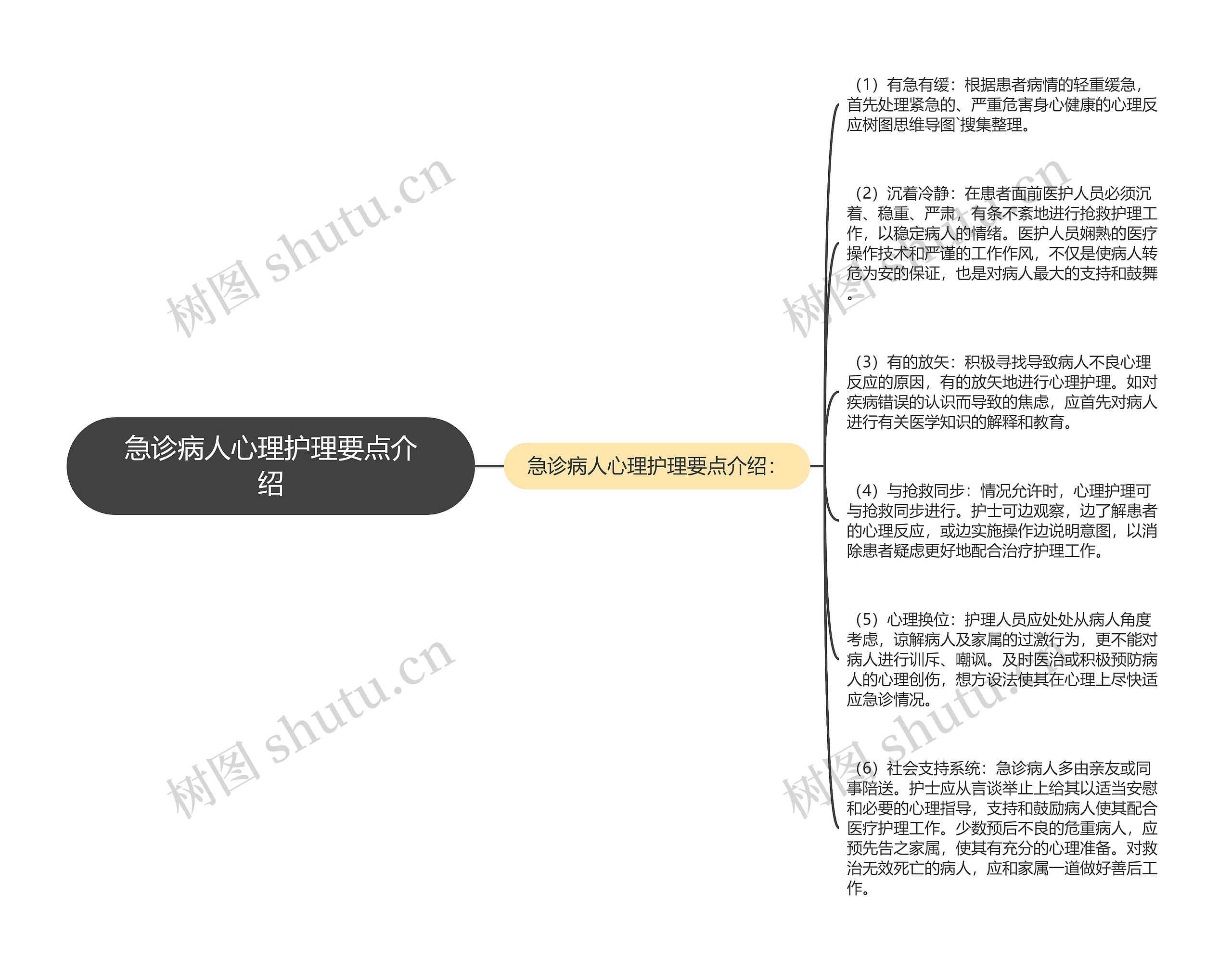 急诊病人心理护理要点介绍思维导图