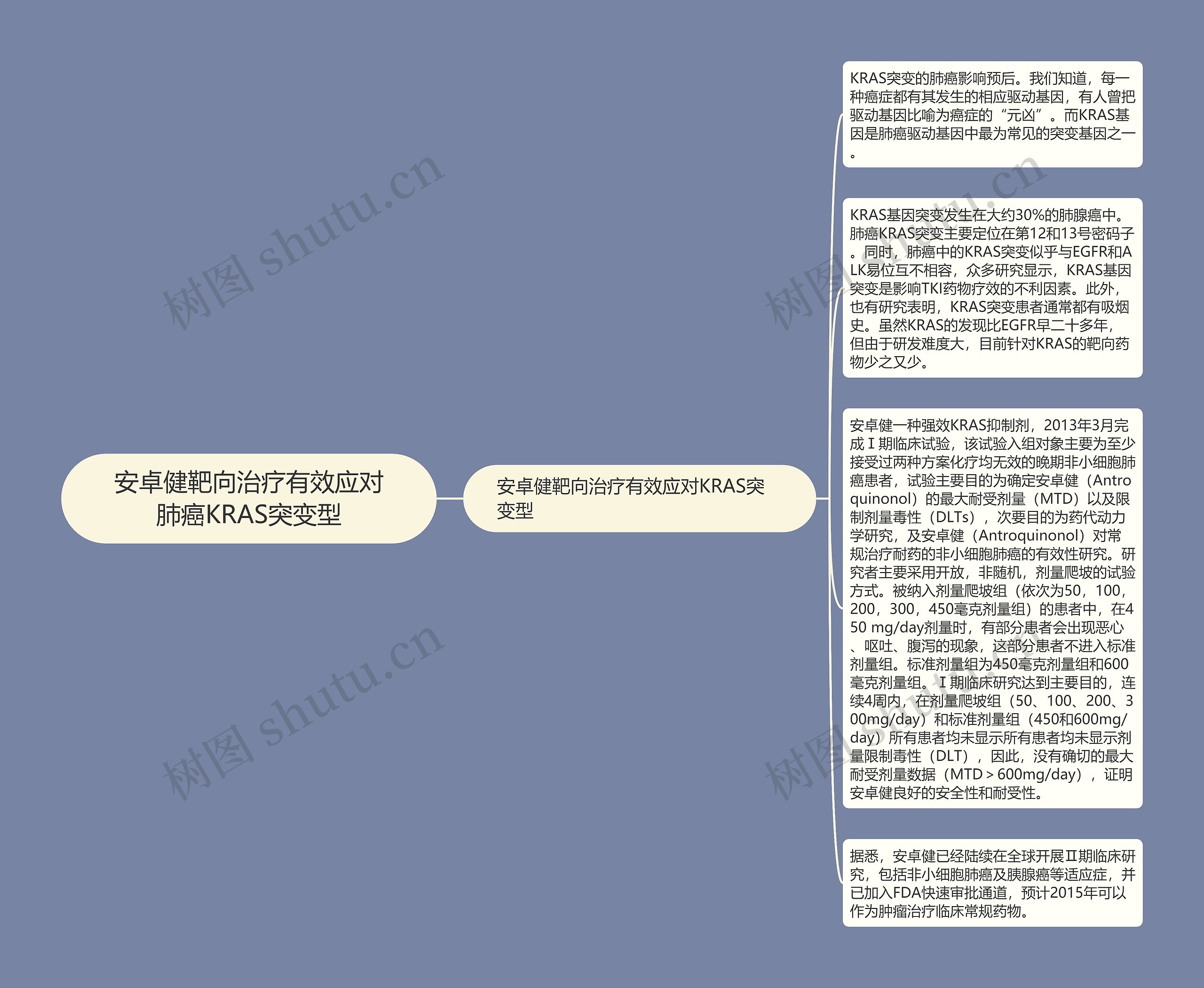 安卓健靶向治疗有效应对肺癌KRAS突变型思维导图