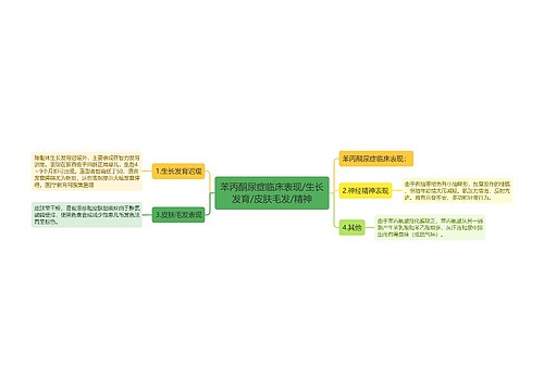 苯丙酮尿症临床表现/生长发育/皮肤毛发/精神