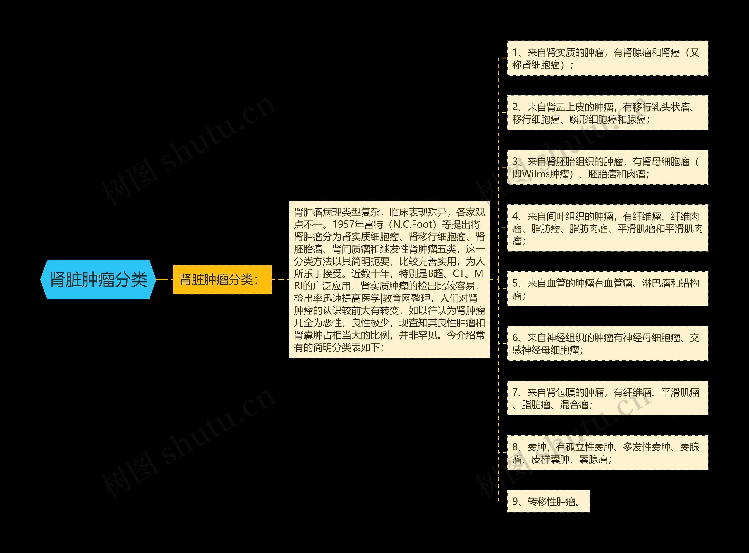 肾脏肿瘤分类思维导图