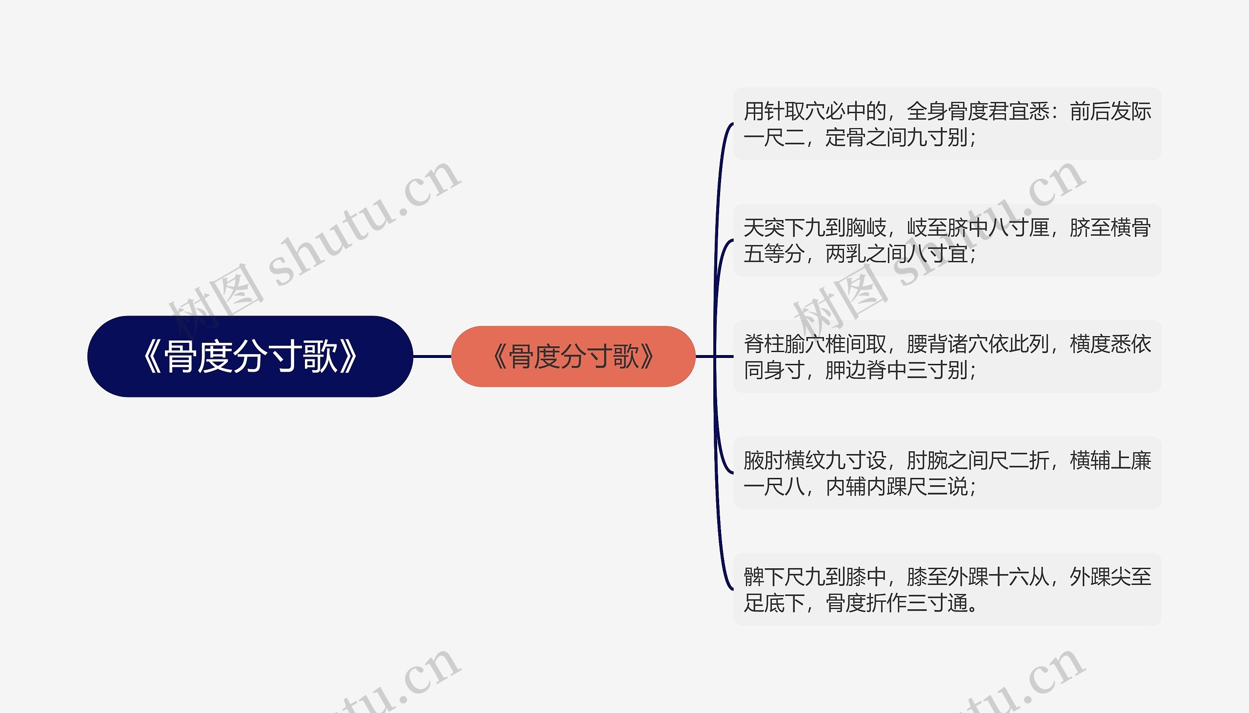 《骨度分寸歌》思维导图