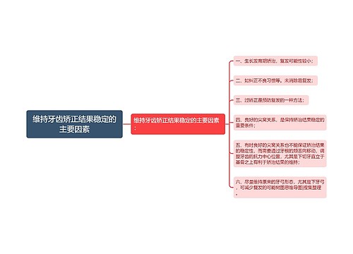 维持牙齿矫正结果稳定的主要因素