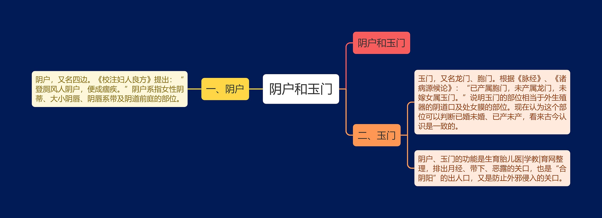 阴户和玉门思维导图