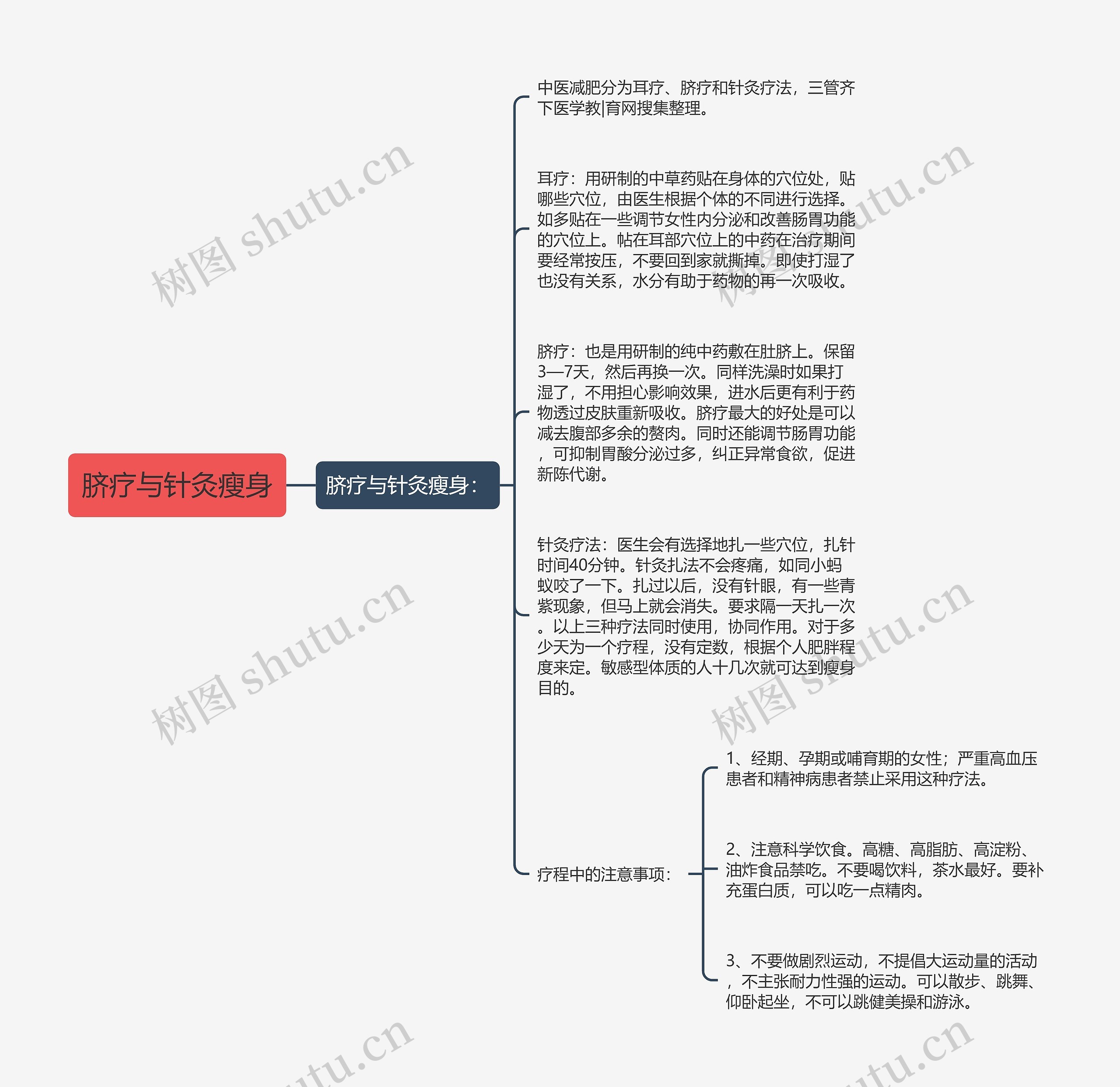 脐疗与针灸瘦身思维导图