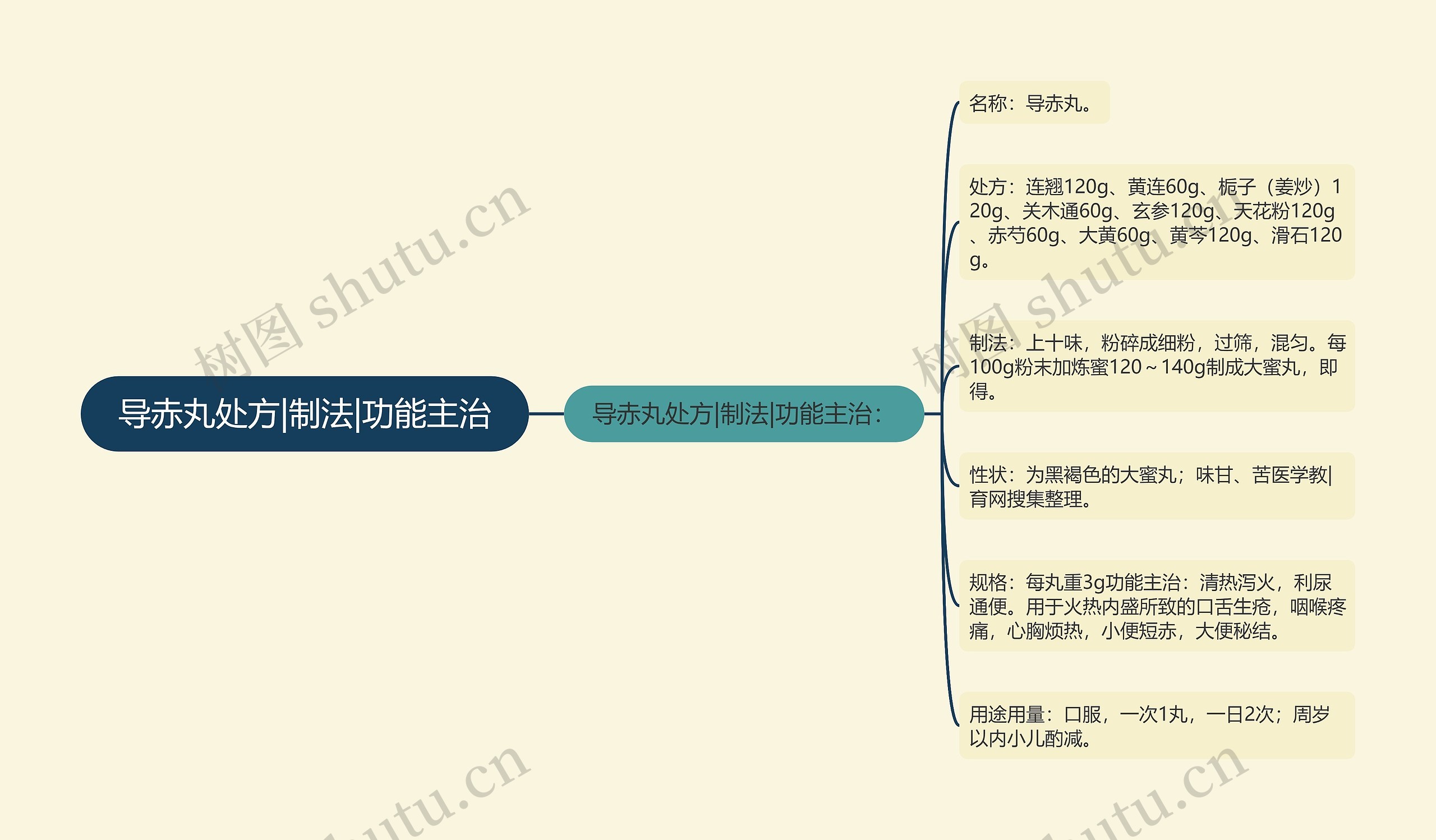 导赤丸处方|制法|功能主治思维导图