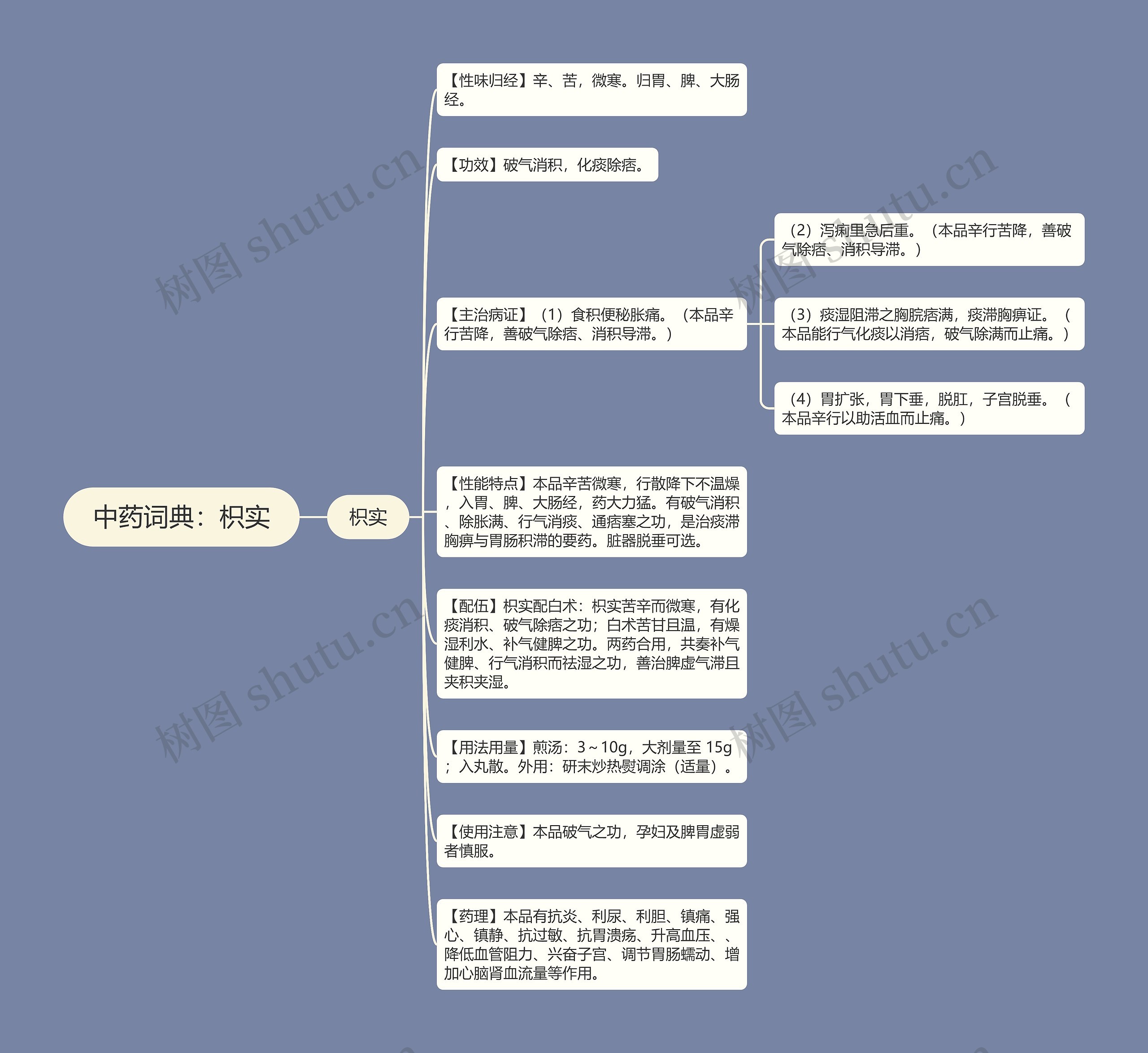 中药词典：枳实思维导图