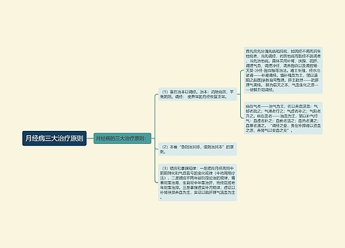 月经病三大治疗原则