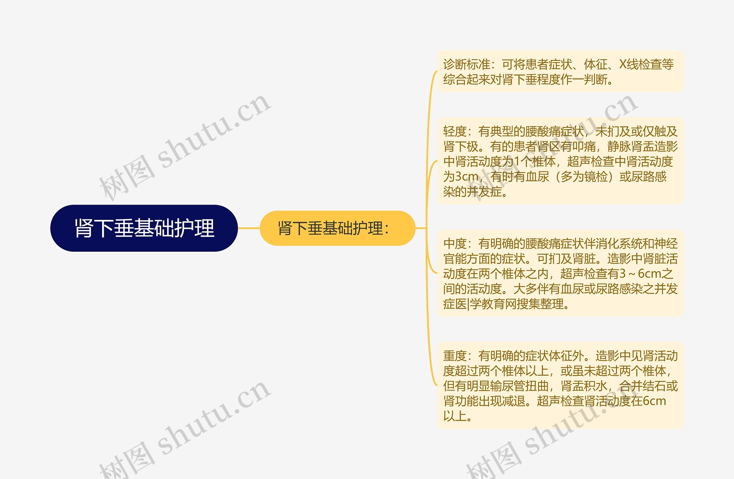 肾下垂基础护理思维导图