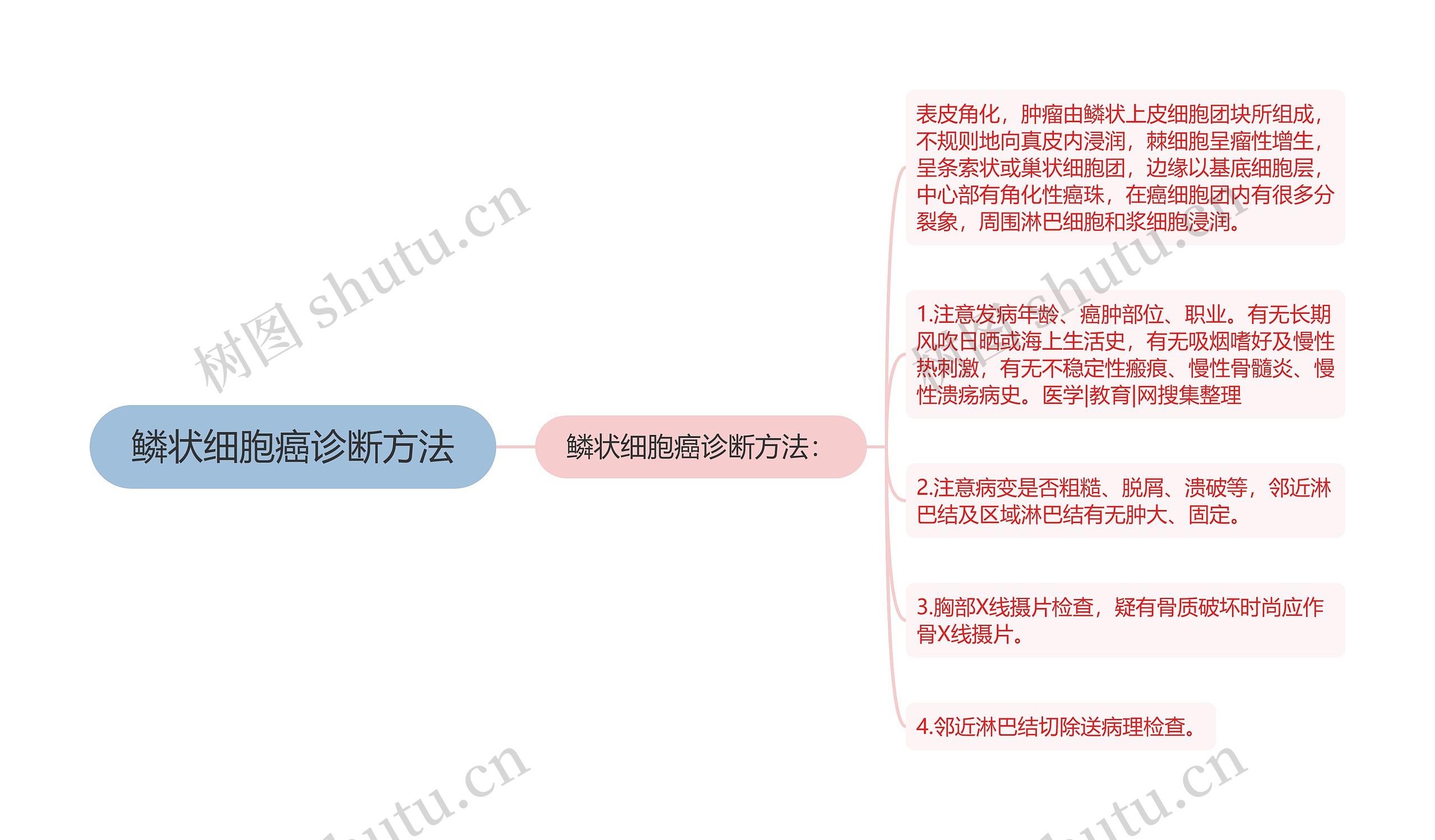 鳞状细胞癌诊断方法思维导图