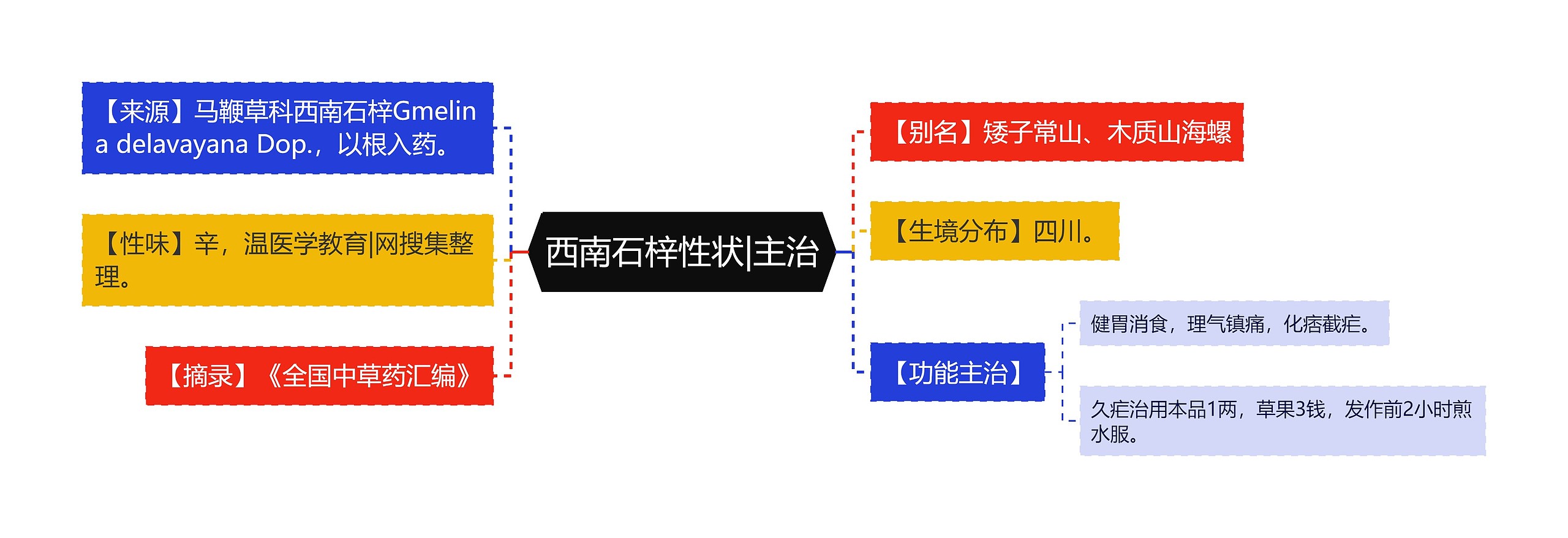 西南石梓性状|主治思维导图