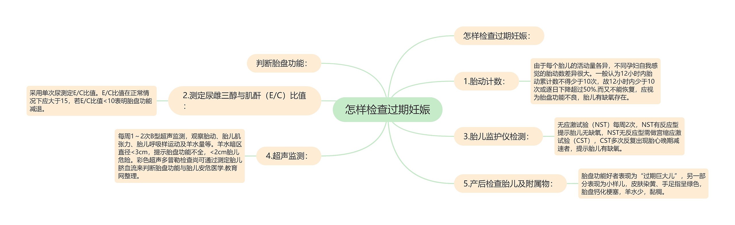 怎样检查过期妊娠思维导图