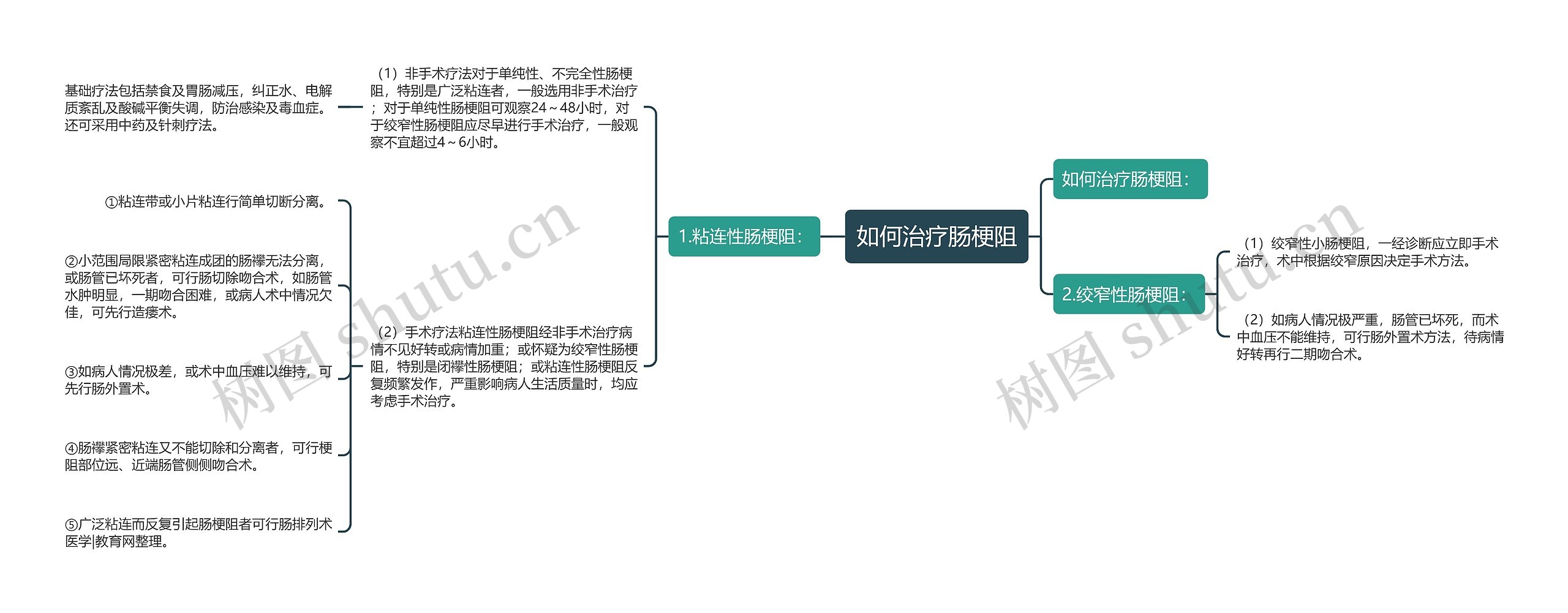 如何治疗肠梗阻思维导图