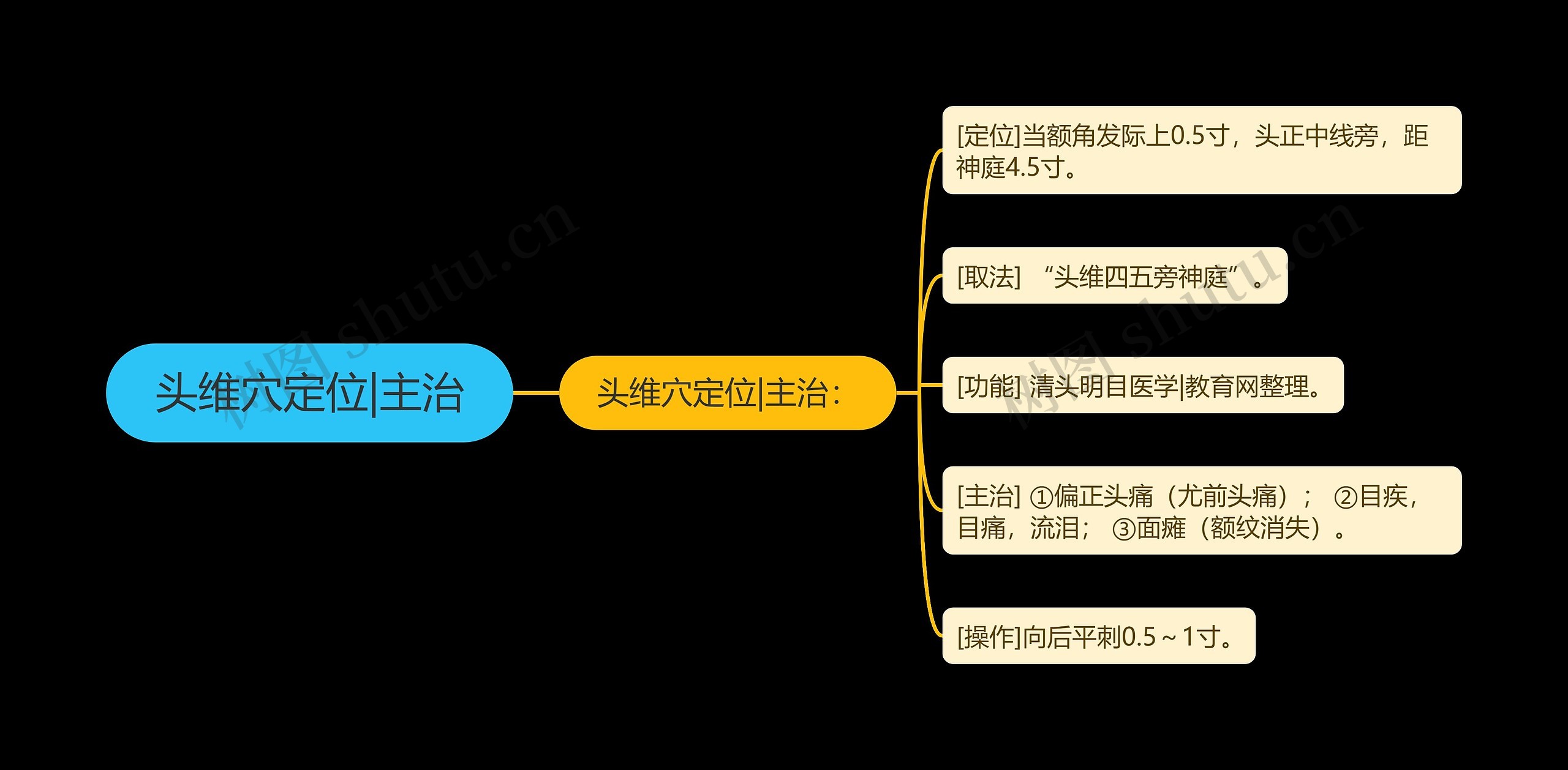 头维穴定位|主治思维导图