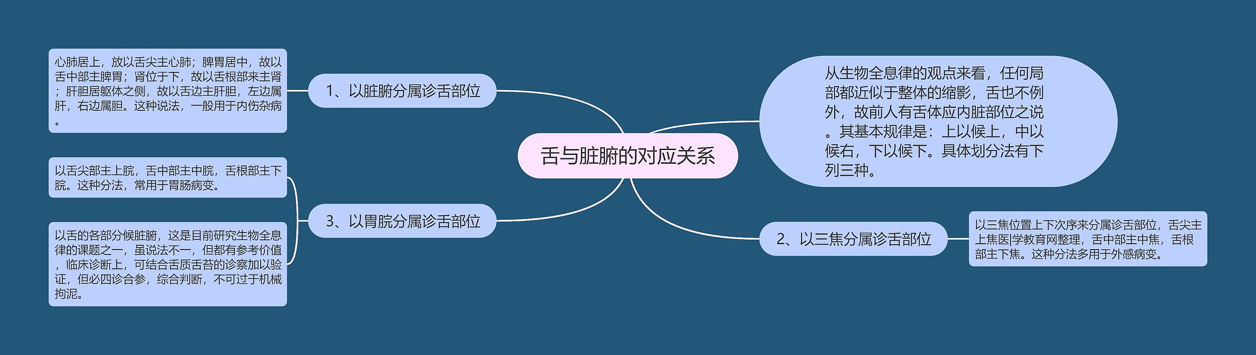 舌与脏腑的对应关系思维导图