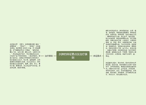 水肿的辩证要点及治疗原则