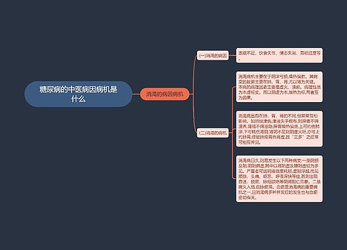 糖尿病的中医病因病机是什么