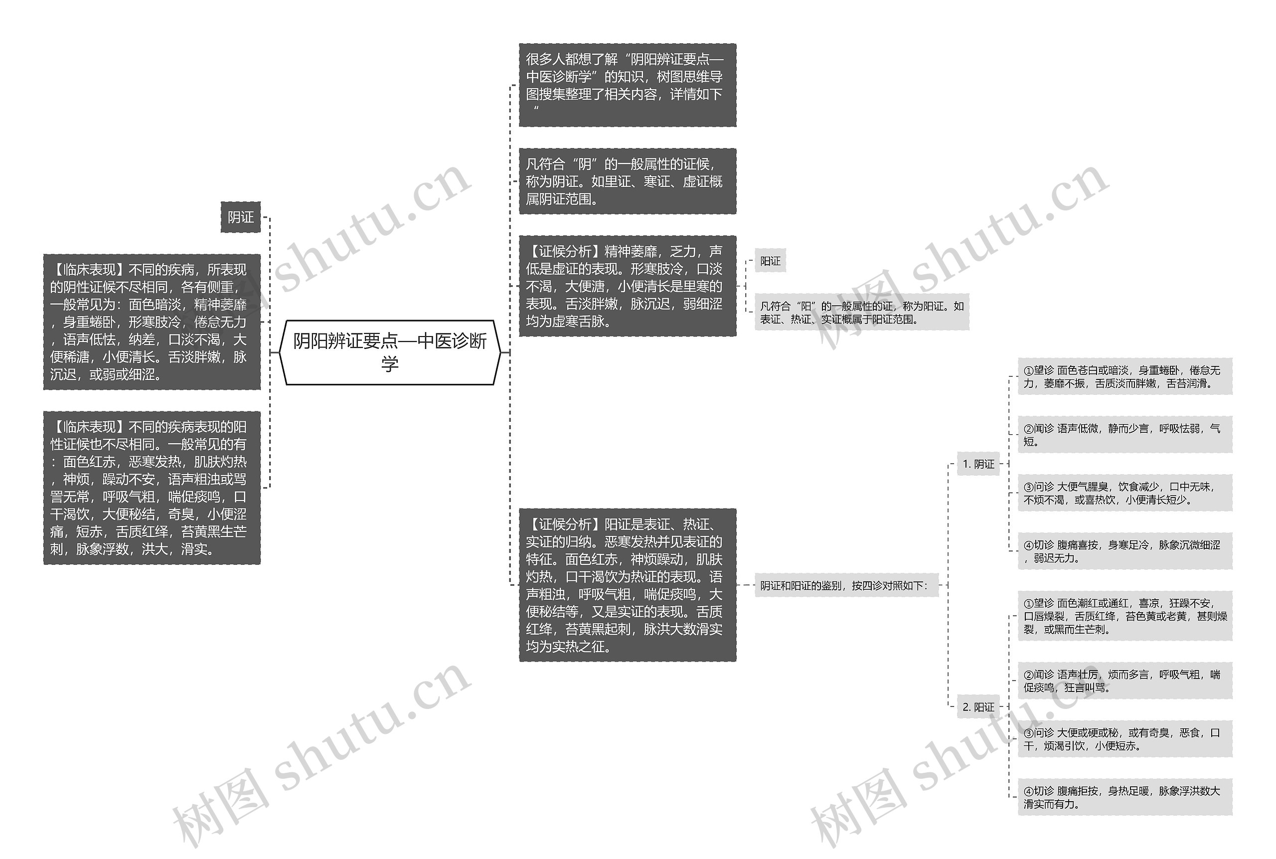 阴阳辨证要点—中医诊断学思维导图