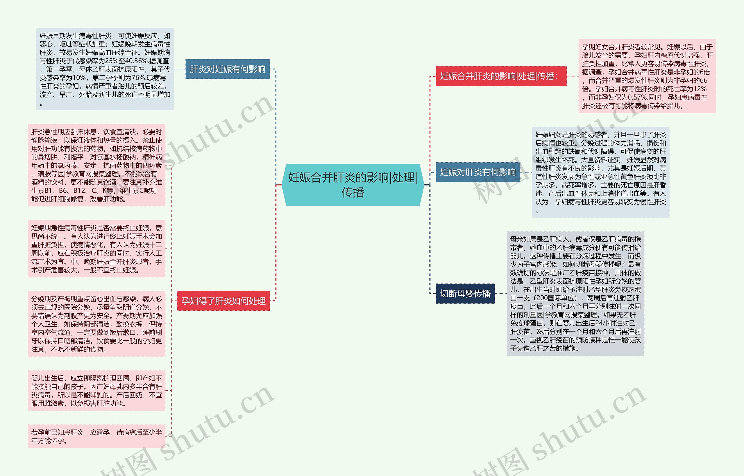 妊娠合并肝炎的影响|处理|传播思维导图