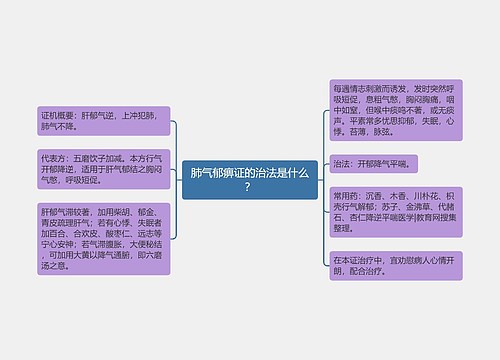 肺气郁痹证的治法是什么？